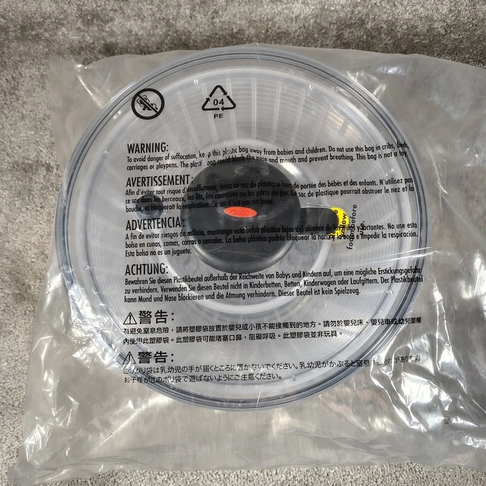OXO SoftWorks Salad Spinner Clear Black Pump Action Kitchencore Unisex Large